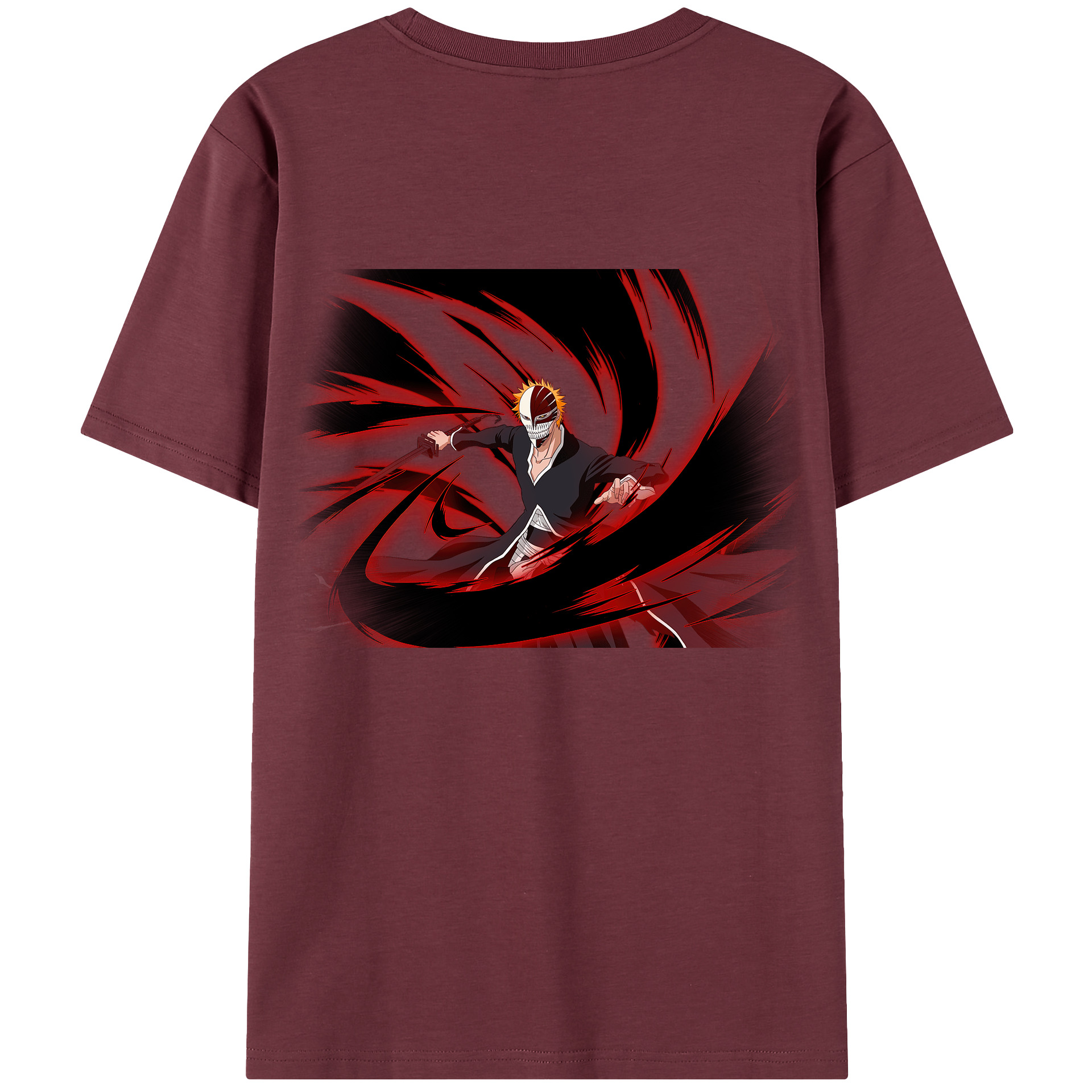 （画像用） ブリーチ 黒崎一護（くろさき いちご）BLEACH Kurosaki Ichigo 綿100％半袖Tシャツ（背面プリント）